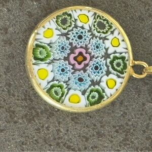 Gold Floral Pendant Necklace